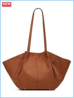 Suede PU Leather Slouchy Hobo Tote Shoulder Bag Winged Travel Purse